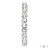 10 Ctw Inside-Out Round Cut Diamond Hoop Earrings in 14K White Gold